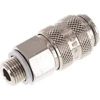 Tameson Laiton nickelé Coupleur pneumatique DN 5 Douille G 1/8 pouce mâle à double obturation