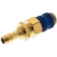 Tameson Laiton DN 5 Blue Air Coupling Socket 8 mm Hose Pillar Bulkhead