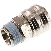 Tameson Laiton nickelé Coupleur pneumatique DN 7.2 (Euro) Douille G 1/2 pouce mâle double obturation