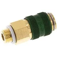 Tameson Coupleur à air vert DN 5 en laiton Douille G 1/8 pouce mâle à double obturation