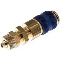 Tameson Laiton DN 5 Bleu Air Coupling Socket 4x6 mm Union Nut Bulkhead Double Shut-Off