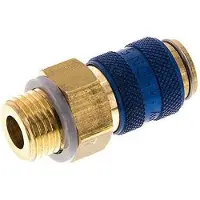 Tameson Coupleur pneumatique DN 5 bleu en laiton Douille G 1/4 pouce Mâle