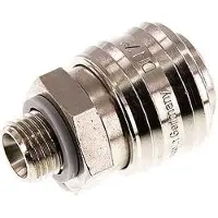 Tameson Laiton nickelé Coupleur pneumatique DN 7.2 (Euro) Douille G 1/4 pouce mâle à double obturation