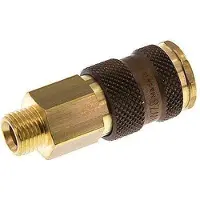 Parker Coupleur d'air en laiton DN 7.2 (Euro) à code brun Prise femelle G 1/4 pouce mâle