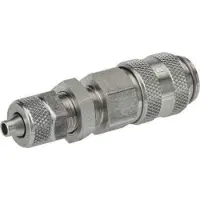Tameson Laiton nickelé Coupleur pneumatique DN 5 Douille 6x8 mm Écrou-raccord Bulkhead Double Shut-Off