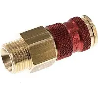 Parker Coupleur d'air en laiton DN 7.2 (Euro) à code rouge Prise femelle G 1/2 pouce mâle