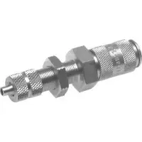 Parker Laiton nickelé DN 2.7 (Micro) Coupleur pneumatique Douille 4x6 mm Écrou-raccord Bulkhead Double obturation
