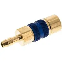 Tameson Manchon d'accouplement d'air en laiton DN 5 à code bleu Pilier de tuyau de 6 mm