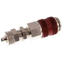 Tameson Laiton nickelé DN 5 Red Air Coupling Socket 4x6 mm Union Nut Bulkhead