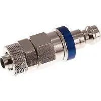 Tameson Laiton nickelé DN 5 Bleu Bouchon de raccord d'air 6x8 mm Écrou-raccord Double obturation