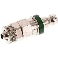 Tameson Laiton nickelé DN 5 Bouchon de raccord d'air vert Écrou-raccord 6x8 mm Double obturation