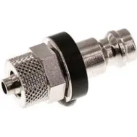 Tameson Laiton nickelé DN 5 Noir Bouchon de raccord d'air 4x6 mm Écrou-raccord