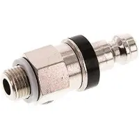 Tameson Laiton nickelé DN 5 Bouchon de raccord d'air noir G 1/8 pouce mâle à double obturation