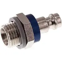 Tameson Laiton nickelé DN 5 Bouchon de raccord d'air bleu G 1/4 pouce mâle