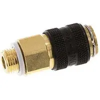 Tameson Laiton DN 5 Noir Air Coupling Socket G 1/8 inch Male Double Shut-Off