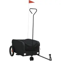 vidaXL Remorque pour vélo Noir 30 kg Fer