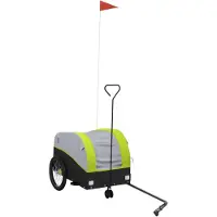 vidaXL Remorque vélo noir et vert 30 kg de fer