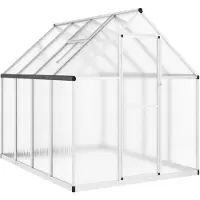 vidaXL Serre avec cadre de fondation argent 224x169x195cm Aluminimum