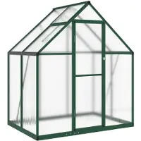 vidaXL Serre avec cadre de fondation vert 169x114x195 cm Aluminimum