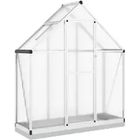 vidaXL Serre avec cadre de fondation argenté 169x58x202cm Aluminimum