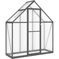 vidaXL Serre avec cadre de fondation anthracite 169x58x195 cm Alu