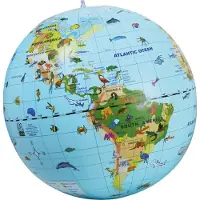 Eurekakids Inflatable World Globe Language English 50 Cm Multicolore Enfants