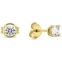 Brilio Silver Argent - Boucles d'oreilles à l'étude plaquées or avec zircons clairs EA580/1/2/3/4Y - Diamètre :, (Argent)