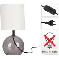 Ambiance Lampe de table Lampe de chevet avec abat-jour blanc avec socle en verre 25x12 cm