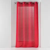 Douceur d'intérieur Douceur d'Intérieur, Voilage à Oeillets (140 x 240 cm) Eulalie Rouge, Voile Sablé Fantaisie