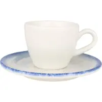 Bonna Harena - Tasses à espresso et soucoupes - 80 cc - Porcelaine - set de 6 pièces
