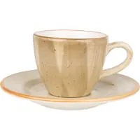 Bonna Aura Terrain - Tasses à Espresso et soucoupes - 80 cc - Porcelaine - set de 6 pièces