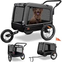 OEM Poussette 3 en 1 pour chien, idéale pour le jogging - 75 x 103 x 139 cm