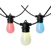 QAZQA Guirlande lumineuse LED intelligente 15 mètres 15 lumières opales RGBW IP44 - Chill