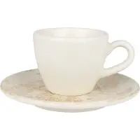 Bonna Nacrous - Tasses à Espresso et soucoupes - 80 cc - Porcelaine - set de 6 pièces