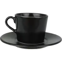 Bonna Notte Neat - Tasses à Espresso et soucoupes - 80 cc - Porcelaine - set de 6 pièces