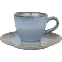 Bonna Sky Snell - Tasses à espresso et soucoupes - 80 cc - Porcelaine - set de 6 pièces