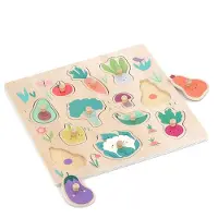 Vilac Puzzle en bois - - Encastrement en bois Légumes du jardin - 12 pièces - 30x30 cm - Mixte