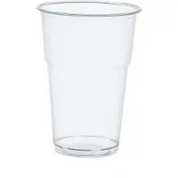 Papstar Gobelet PLA Pure, volume 0,4 l, uniquement pour boissons froides, avec trait de remplissage &amp; bord mousse, Ø 95 x H 132 mm, transparent, 70 pièces