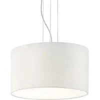 Ideal Lux Abat-jour Lampe suspendue Ø565mm | Classique | Tissu | Blanc | Textile | Suspension Lampe ronde Lampe à suspendre Lampe à suspendre Lampe à abat-jour Lampe en tissu Lampe en tissu