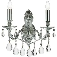 Ideal Lux Classique Mona Lisa Métal-Cristal Argent 2 Lumières E14