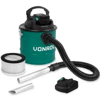 Vonroc Aspirateur à cendres 20V – 4.0Ah – Réservoir 12L | Batterie et chargeur rapide incl.