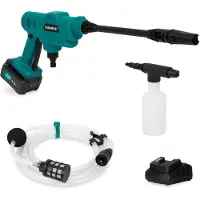 Vonroc Nettoyeur à pression sans fil 20V – 24 bars | Accessoires, 1 batterie 2.0Ah et chargeur incl.