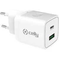 Celly TC2USBUSBC20WWH chargeur d'appareils mobiles Smartphone, Smartwatch, Tablette Blanc Secteur Intérieure