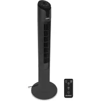 Vonroc Luxury Fan - Ventilateur de tour - hauteur 110 cm - télécommande incluse - 3 vitesses - fonction swing - minuterie de 15 heures - noir