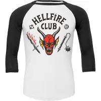 Heroes Inc Official Stranger Things 4 Hellfire Club Long Sleeve T-shirt Blanc L Femme