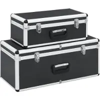 vidaXL Valises de rangement 2 pcs. noir aluminium