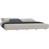 vidaXL Lit en bois massif blanc 200x200 cm pin