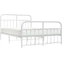 vidaXL Cadre de lit avec tête et pied de lit en métal blanc 150x200 cm