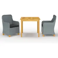 vidaXL Ensemble à manger de jardin 3 pcs Gris clair