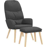 vidaXL Fauteuil relax avec pouf Tissu gris foncé